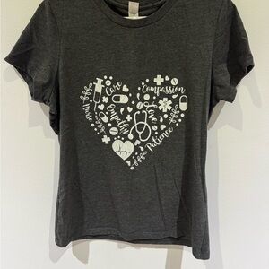 District Dark Gray Kids T-Shirt with Heart Graphic